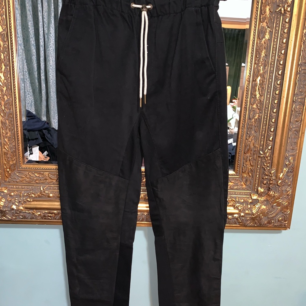 Zanderobe Leather and Cotton Joggers - Picture 2 of 8